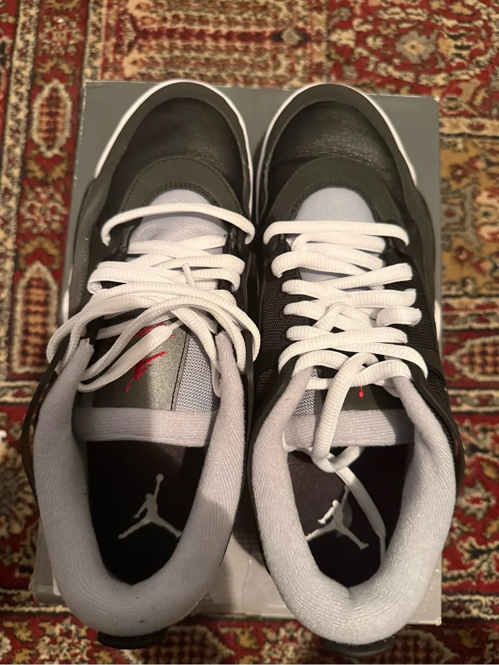 Jordan 4 RM Black Metallic Men's Black and White Sneakers